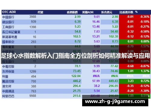 足球心水指数解析入门指南全方位剖析如何精准解读与应用